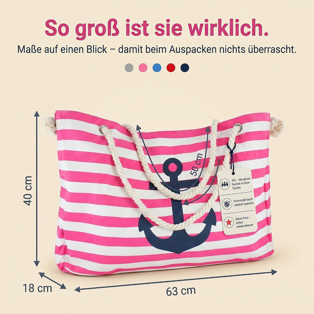 Sonia Originelli Strandtasche Weekender Shopper maritim gestreift bedruckt Seilkordeln