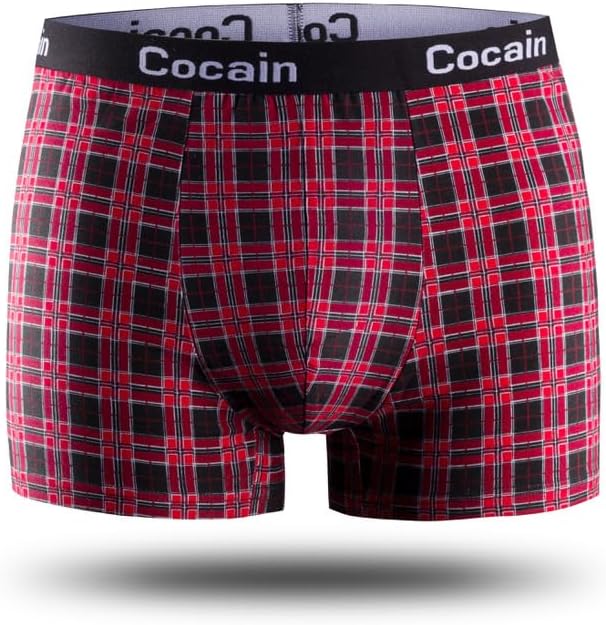 5 Stück Marken-Boxershorts in Premiumqualität, eng anliegend, Grössen M L XL XXL, Dunkle Karo's