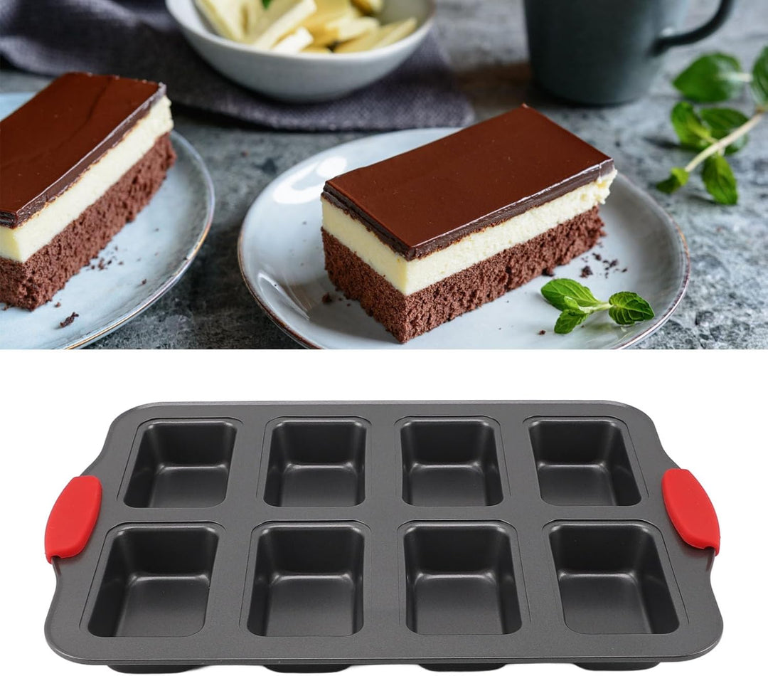 Agatige Mini-Kuchenform mit 8 Mulden, antihaftbeschichtete kleine Maisbrotform aus Kohlenstoffstahl,