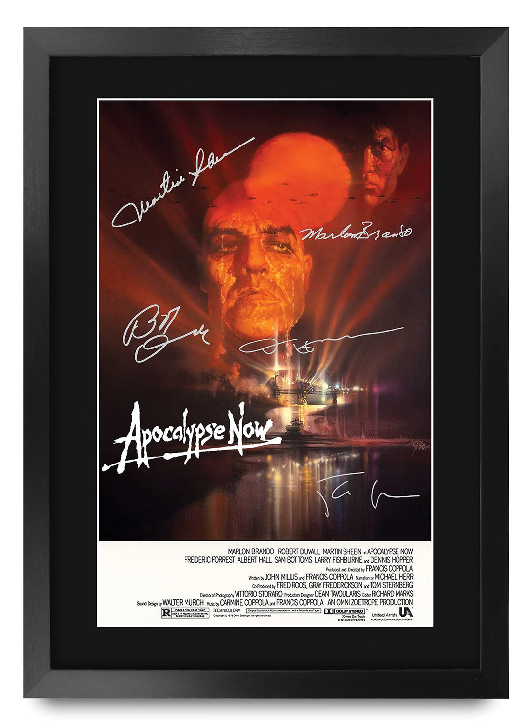 HWC Trading Apocalypse Now A3 Gerahmte Signiert Gedruckt Autogramme Bild Druck-Fotoanzeige Geschenk
