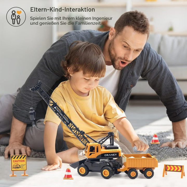 Jenilily Kran Spielzeug Kranwagen Bauspielzeug LKW Kinder Auto Kinderspielzeug ab 3 Jahre