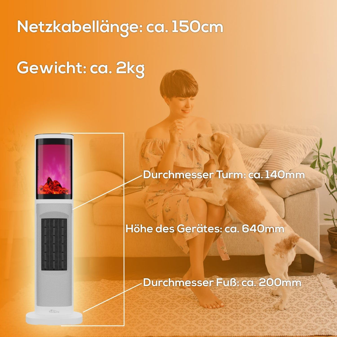 Tronitechnik® Infrarot Turm-Keramik-Heizer Elektro-Heizer 2000 Watt, Heizstrahler Standheizstrahler