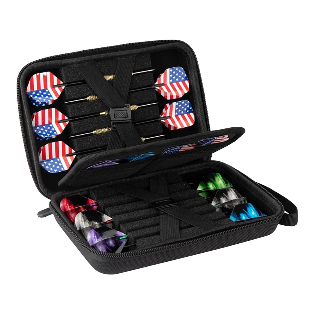 POHOVE Darts Tasche, Dauerhaft Darttasche für 12 Darts und Weiteres Dart-Zubehör, Perfekte Dartaufbe