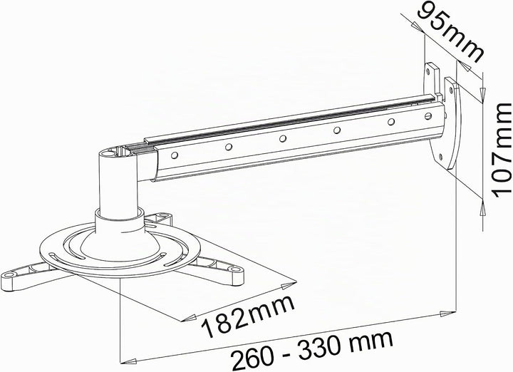 My Wall H16-5L, 20 Jahre Garantie, Wandhalterung Beamer (Belastbarkeit 35 cm, Deckenabstand 260/335m