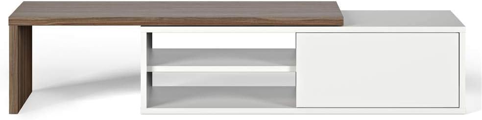 TEMAHOME, Move TV Tisch, 110x35x31 cm, Nussbaum Furnier/weiss Walnut und Weiss, Walnut und Weiss