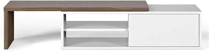 TEMAHOME, Move TV Tisch, 110x35x31 cm, Nussbaum Furnier/weiss Walnut und Weiss, Walnut und Weiss