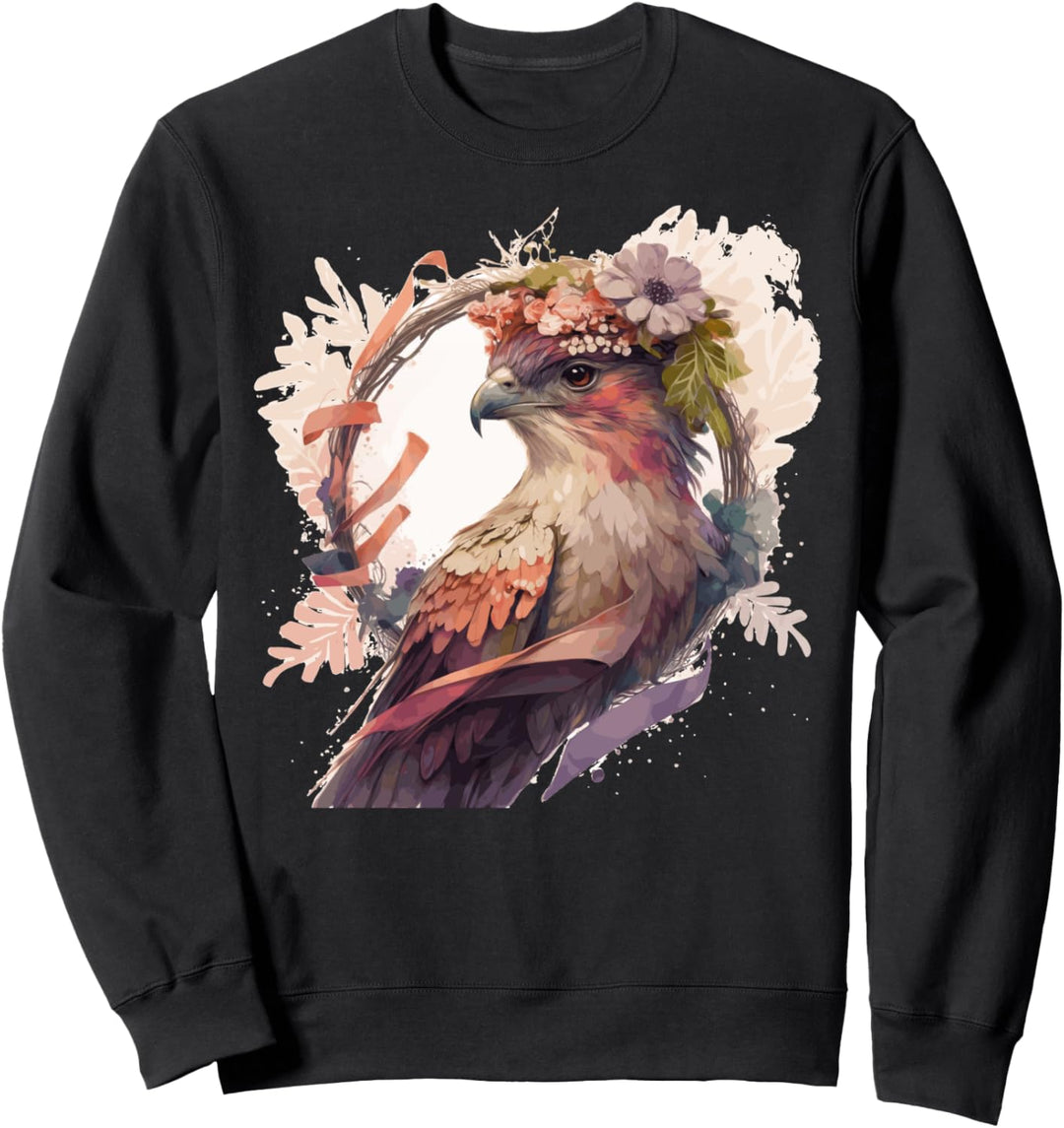 Birds Of Prey Kite Vogelblumenkrone mit Blumenmotiv Sweatshirt