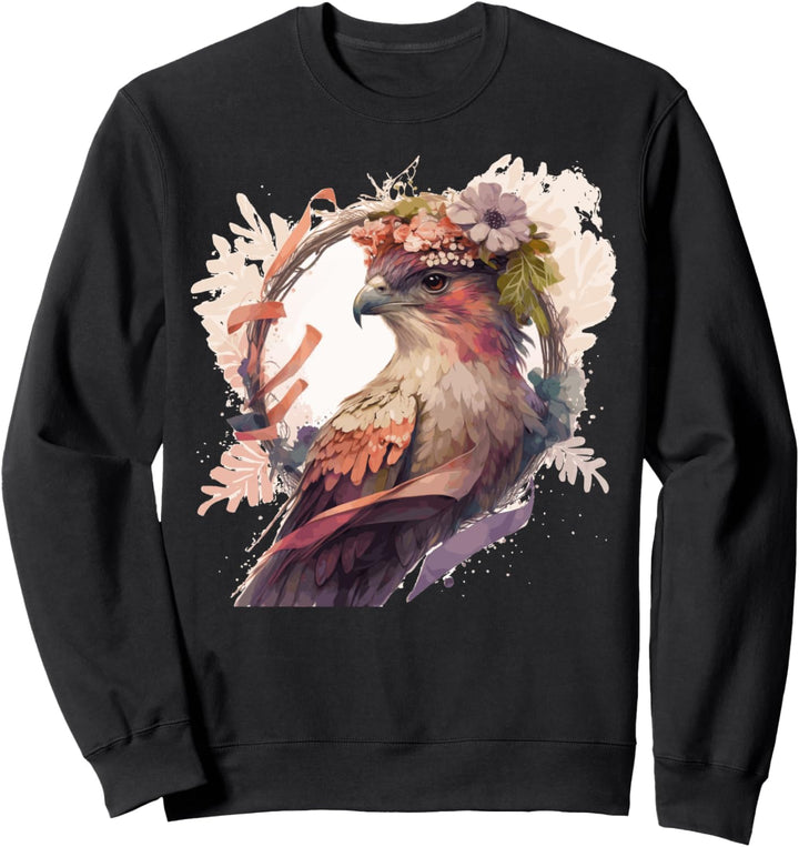 Birds Of Prey Kite Vogelblumenkrone mit Blumenmotiv Sweatshirt