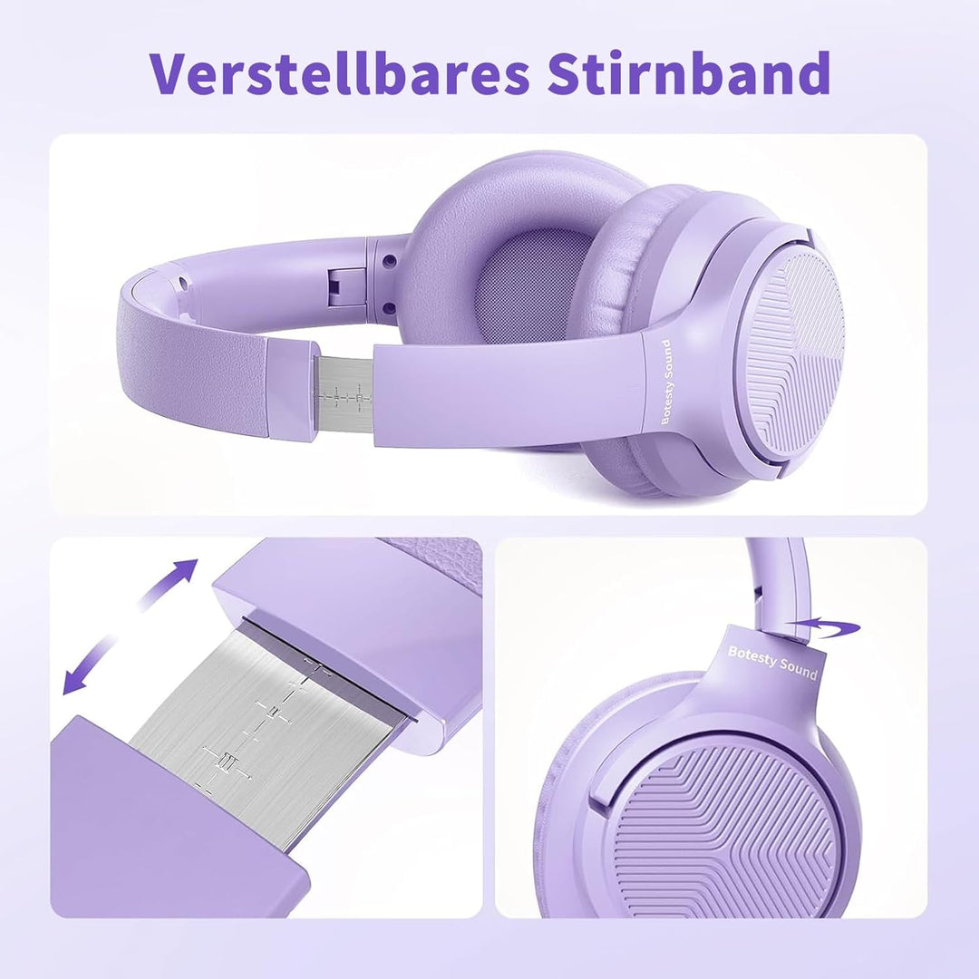 Kopfhörer mit Kabel und Mikrofon, Over-Ear Kabelkopfhörer mit 3,5mm Klinkenstecker, Faltbar Kabelgeb