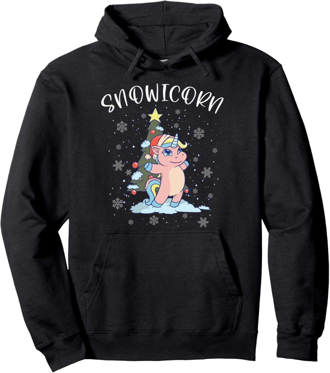 Einhorn Weihnachten Snowicorn Schneemann Pullover Hoodie