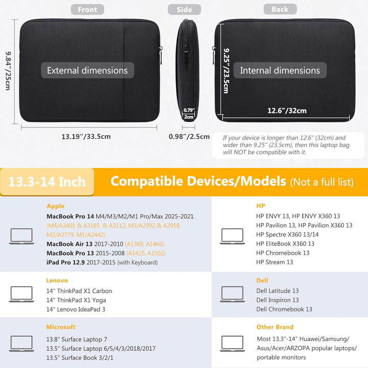 HYZUO 13,3-14 Zoll Laptop Tasche Set für MacBook Pro 14 M3/M2/M1 Pro/Max 2024-2021, MacBook Air/Pro