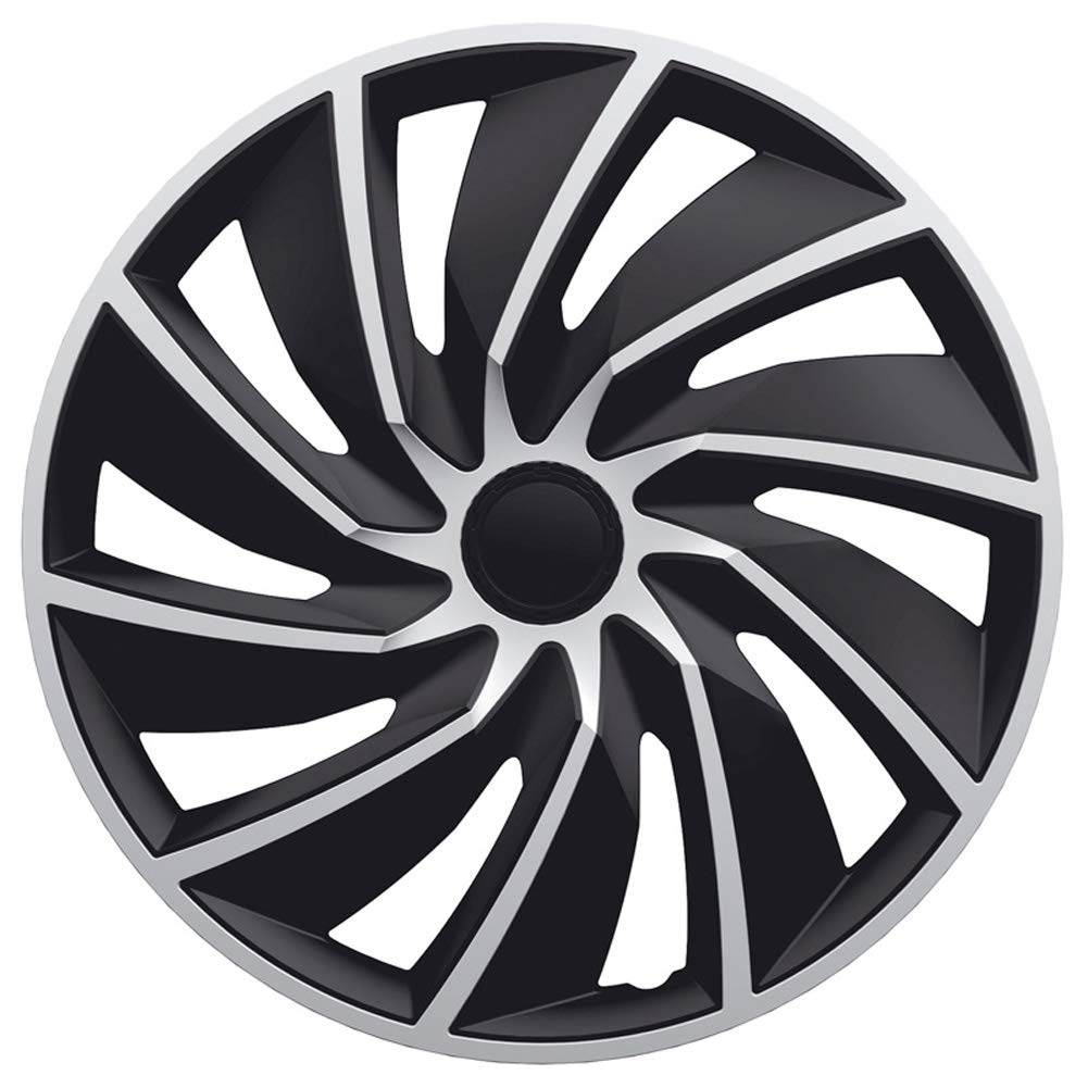 AutoStyle Satz Radzierblenden Turbo 14-Zoll Silber/Schwarz 14-inch, 14-inch
