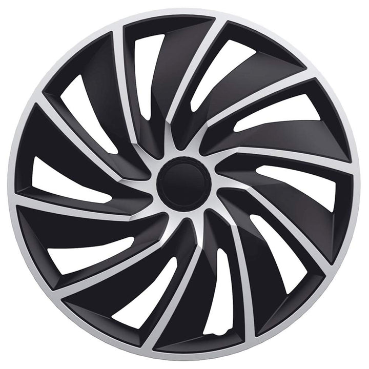AutoStyle Satz Radzierblenden Turbo 14-Zoll Silber/Schwarz 14-inch, 14-inch