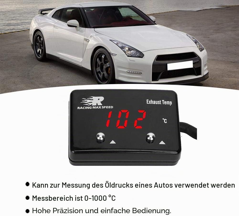 abgastemperaturanzeige,Universal Digitale Abgastemperaturanzeige mit Sensor 0-1000C Auto Auspuff Tem