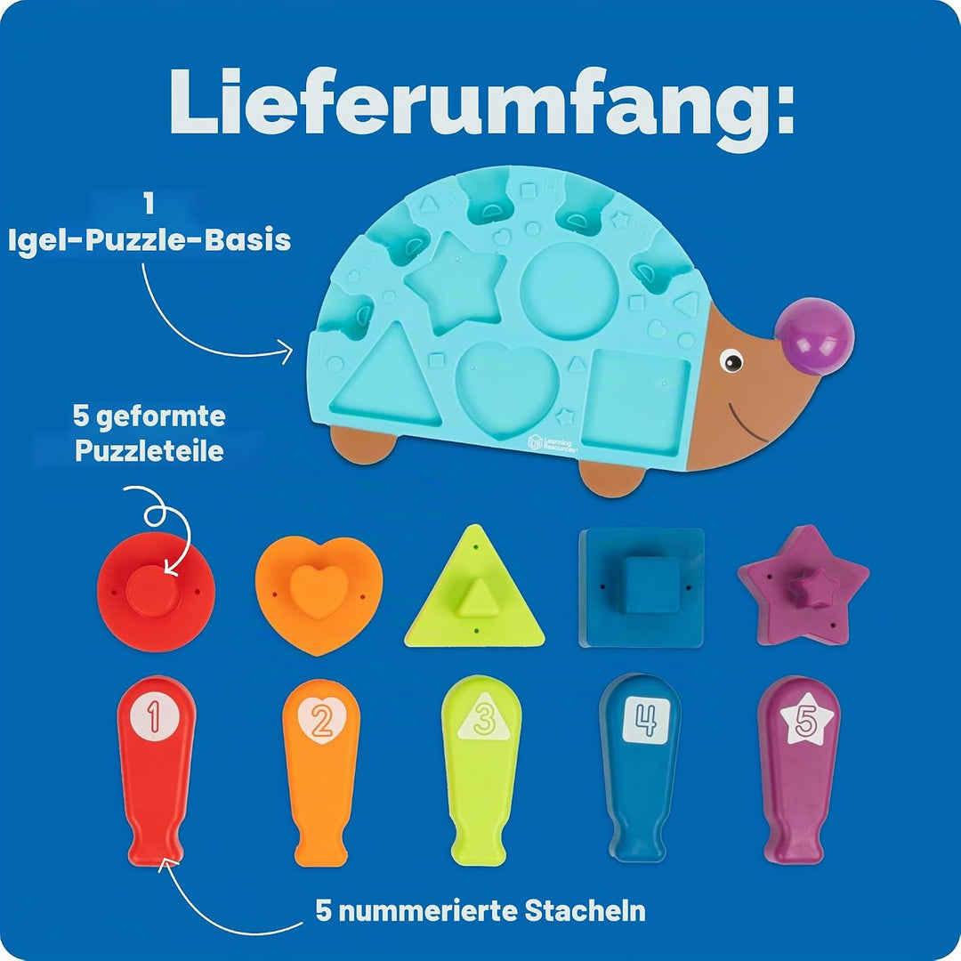 Learning Resources Spike den feinmotorischen Igel, Puzzlebrett Spielkamerad-11 Stück, Alter 18+ Mona