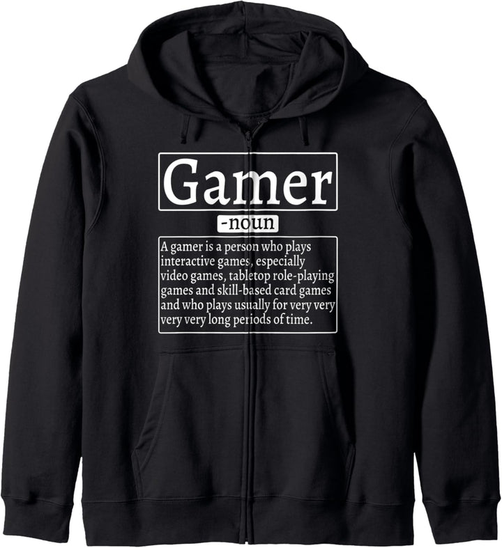 Gamer Noun Zocken Konsole Video Game Spieler Zockerin Kapuzenjacke