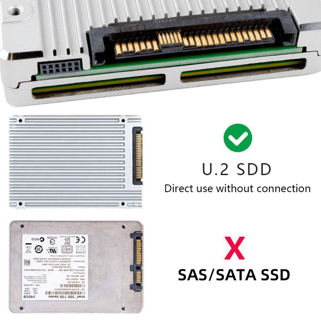xiwai PCIe 5.0 MCIO 4X Mini Cool Edge IO auf U.2 SFF-8639 NVME PCI-Express mit 15P Sata Stromkabel f