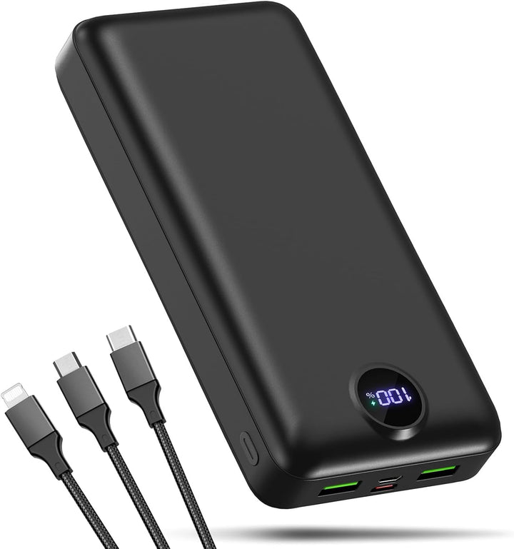 PowerBank 50000mAh grosse kapazität, 22,5W schnelles Aufladen externer Akku USB-C 3 Ausgänge und 2 E