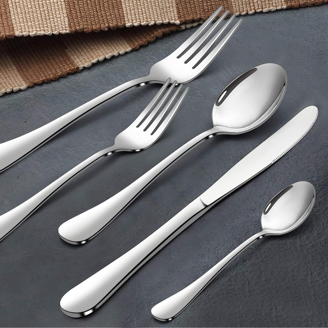Homikit Besteck Set, 30-teilig Besteckset Essbesteck Set für 6 Personen, Edelstahl poliert Tafelbest