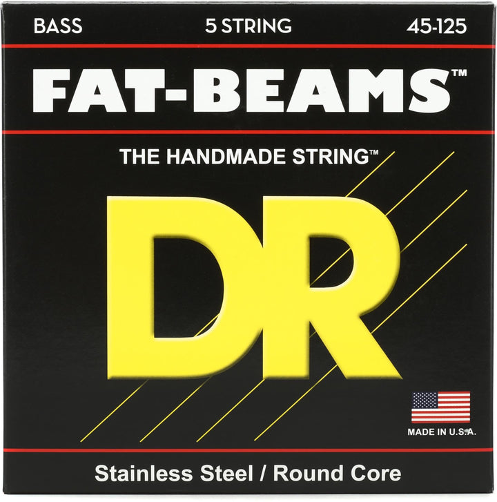 DR Strings Fat-Beams 5-String Medium FB5-45 (045-125) FAT-BEAM™ – Edelstahl-Basssaiten: 5-Saiter, Me