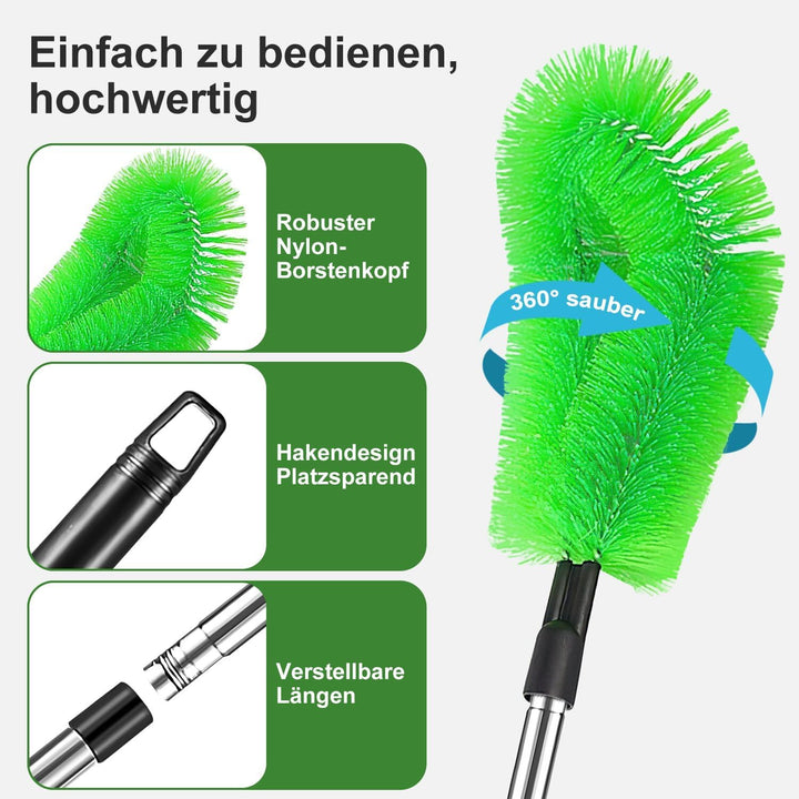Dachrinnenreiniger Teleskop Dachrinnenbürste mit 6Pcs Teleskopstiel 250cm Dachrinnenreinigungsbürste