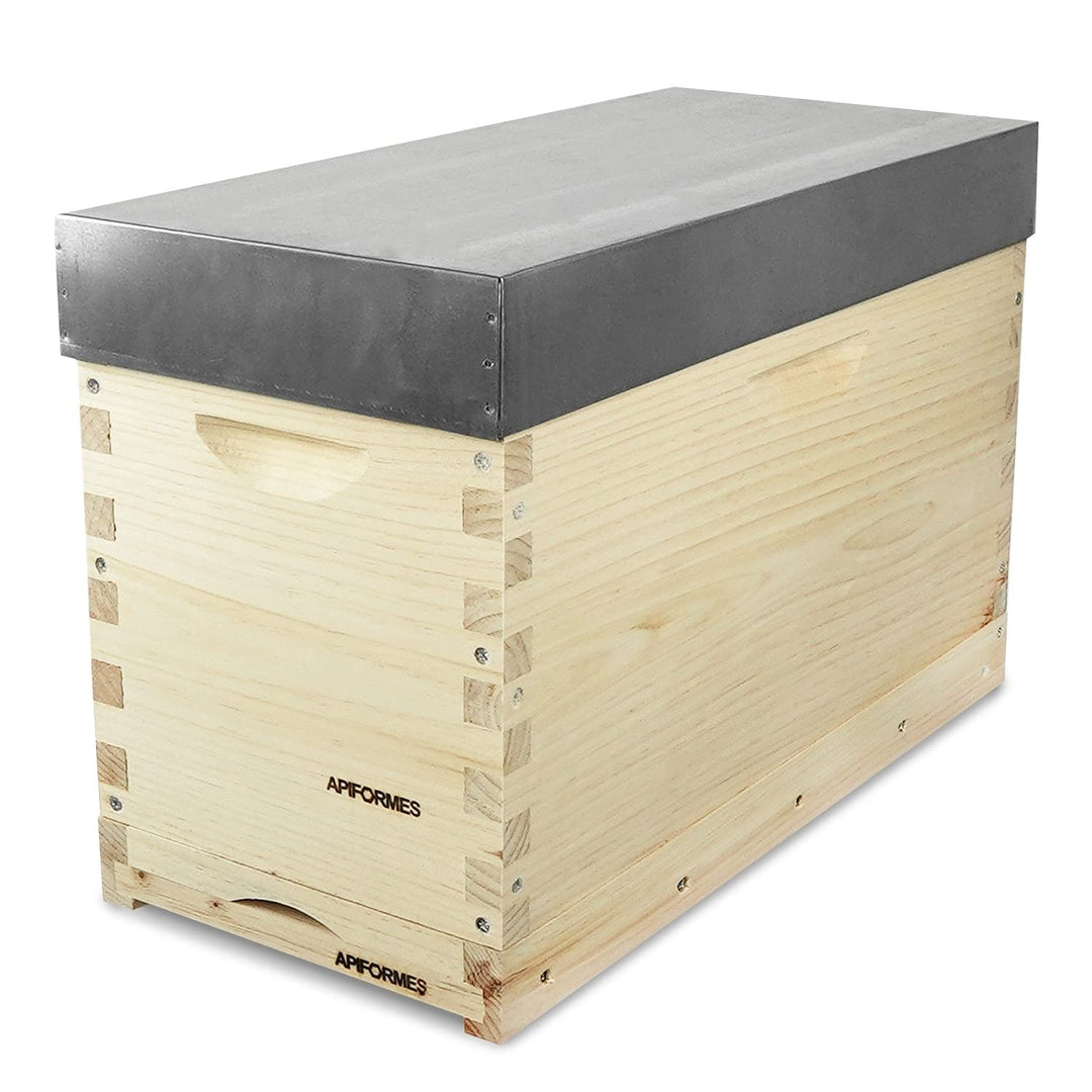 APIFORMES Ablegerkasten Langstroth aus Massivholz | 5 Rähmchen+Futterzarge+Dach | Bienen | Imkerei |