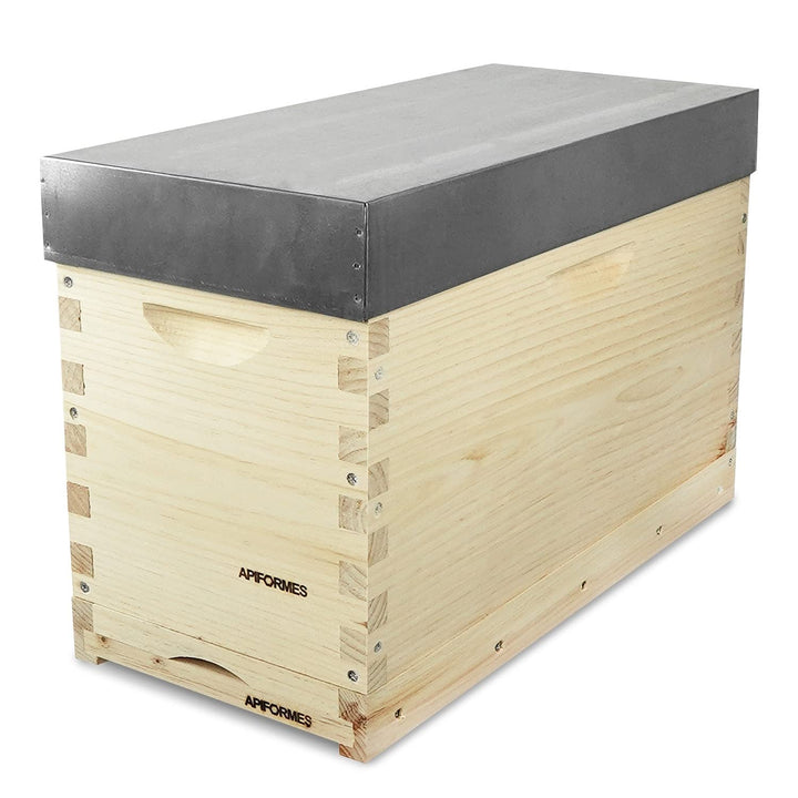 APIFORMES Ablegerkasten Langstroth aus Massivholz | 5 Rähmchen+Futterzarge+Dach | Bienen | Imkerei |