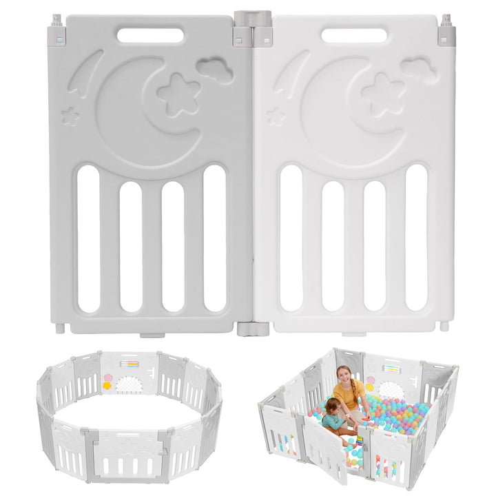 Dripex Laufstall Baby, 2 paneele, Laufgitter Baby, Baby Playpen, Laufstall in Anpassungsfähiger Form