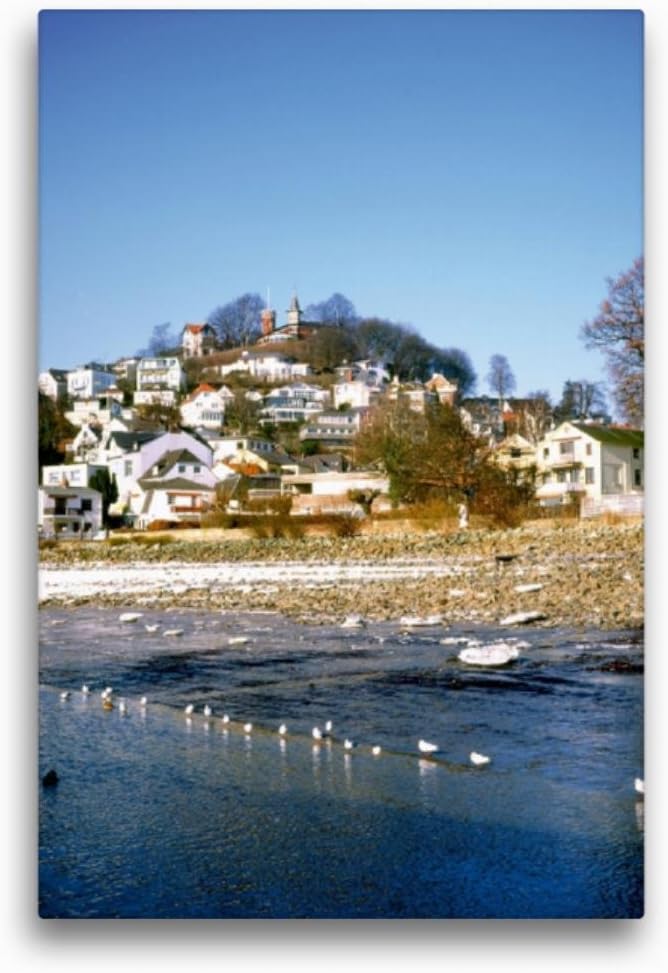 Premium Textil-Leinwand 30 x 45 cm Hoch-Format Blick auf den Süllberg in Blankenese | Wandbild, HD-B