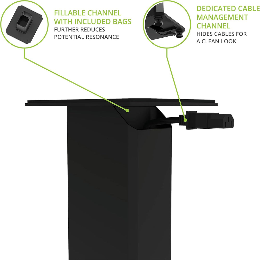 Kanto SX26 Universal Fillable Speaker Floor Stands for Bookshelf Speakers | 26" Tall | Dedicated Cab