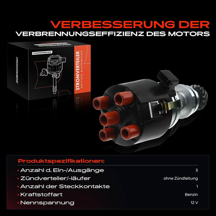 Frankberg Zündverteiler Verteiler Kappe Kompatibel mit A6 1994-1996 Ibiza II 1993-1996 Golf III 1991
