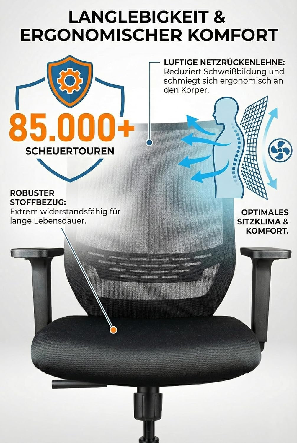 Start, Bürostuhl, für Home-Office &amp; Unternehmen, mit vielen ergonomischen Funktionen, ergonomisch &amp;