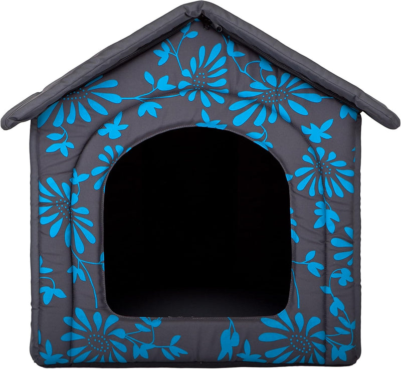 Hobbydog R3 BUDNKW6 Doghouse R3 52X46 cm Blue Flowers, M, Blue, 1.1000000000000001 kg