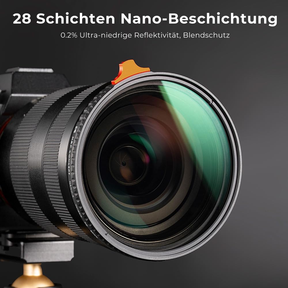K&amp;F Concept Variabler ND Filter 72mm ND3-ND1000 Graufilter (1.5-10 Blendenstufen) （Nano Xcel） | Neut
