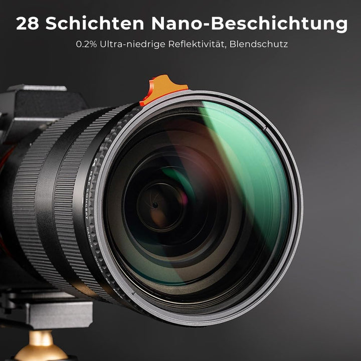 K&amp;F Concept Variabler ND Filter 72mm ND3-ND1000 Graufilter (1.5-10 Blendenstufen) （Nano Xcel） | Neut