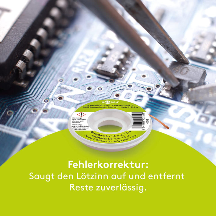 Fixpoint EP5 Digitale Lötstation 48 W & Goobay 45246 Entlötlitze 2mm reines Kupfer Entlötdraht zur L