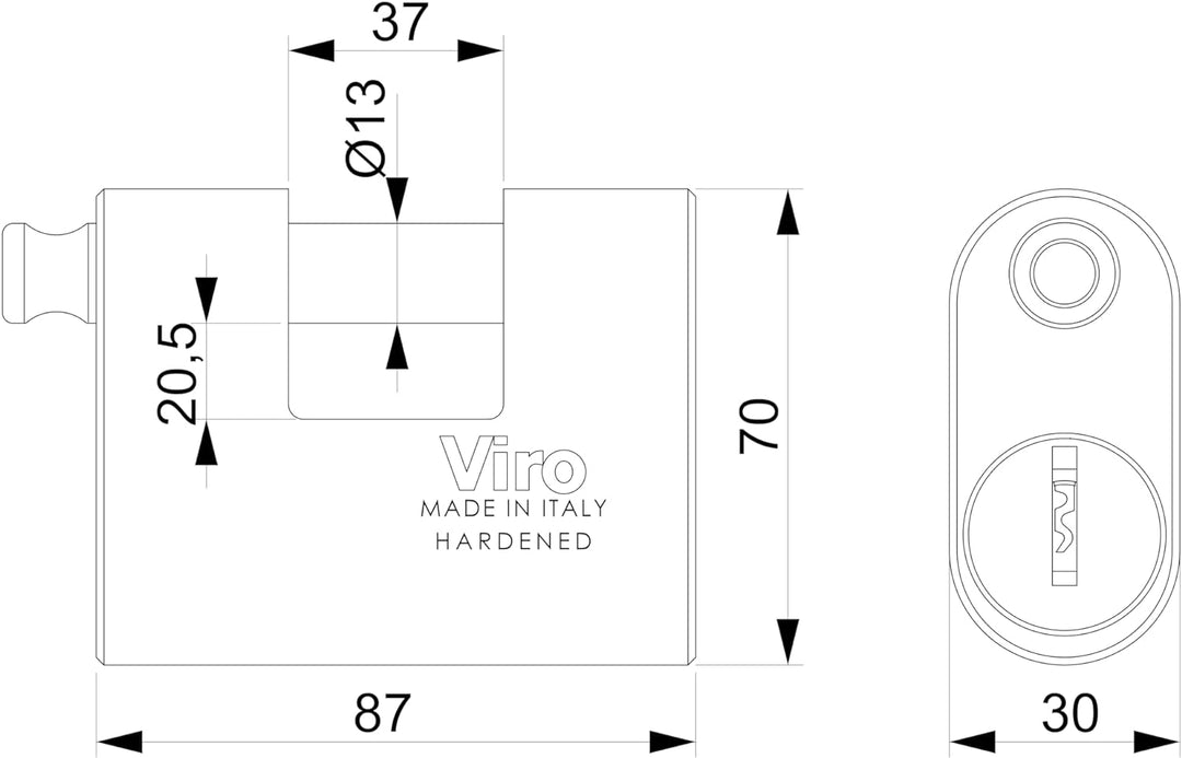 Viro 4154 Euromonolith, Basis 87 mm, mehrfarbig