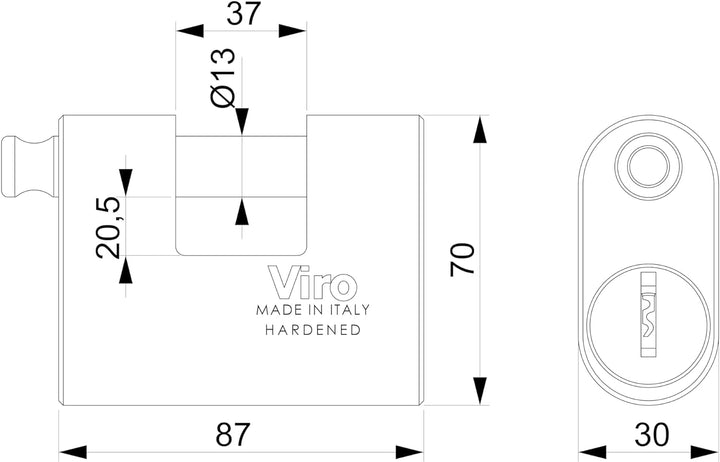 Viro 4154 Euromonolith, Basis 87 mm, mehrfarbig