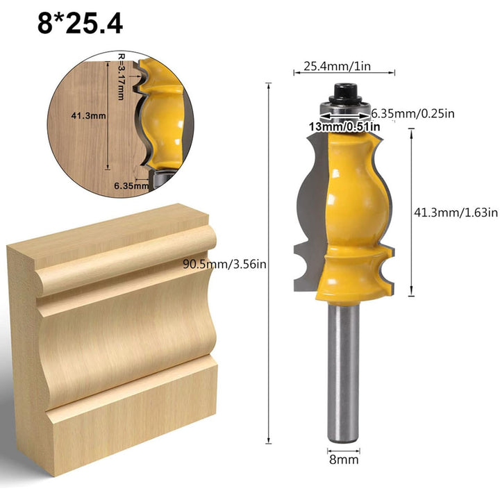 5 Stücke Verleimfräser, 8mm Schaft Oberfräser Lock Miter Router Bit Handlauf Fräser Trimmen