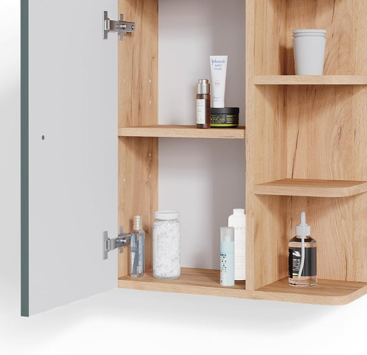 Vicco Badschrank Fynn, Grün/Goldkraft Eiche, 47.2 x 59.2 cm, Grün