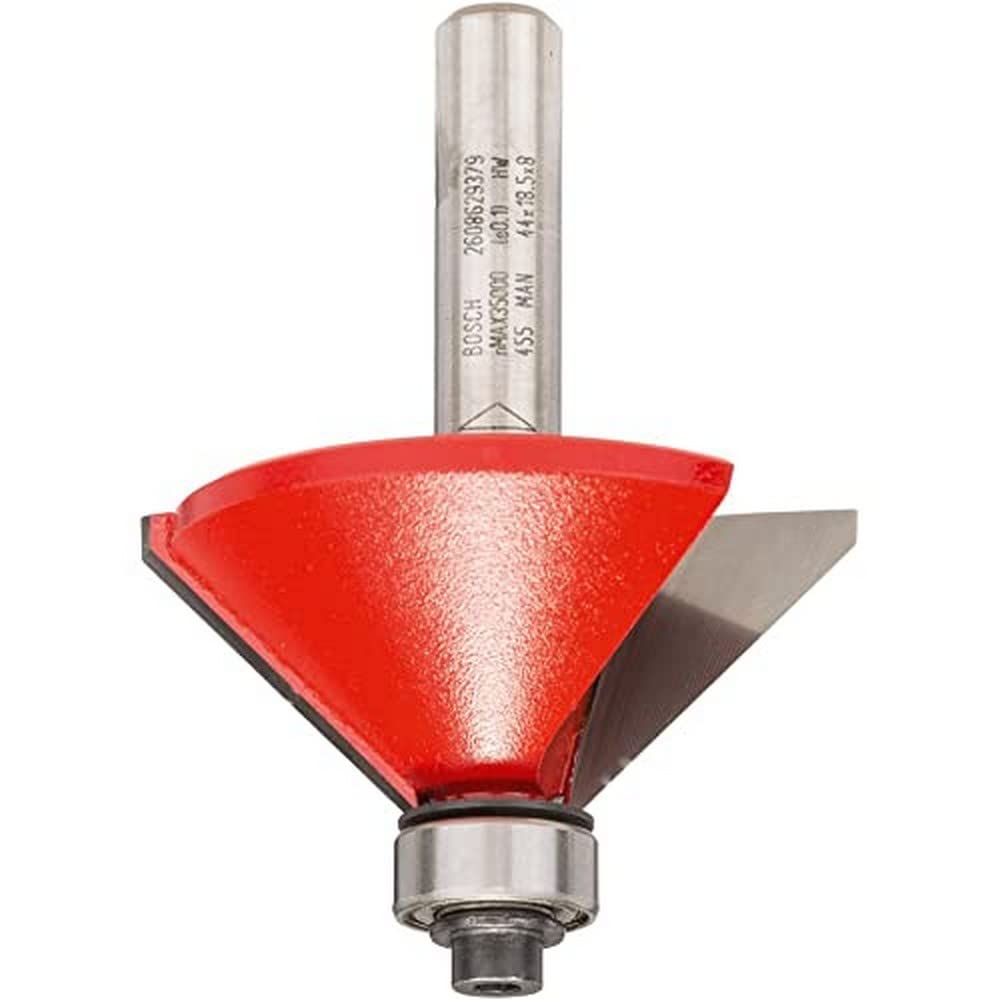 Bosch Professional Fasefräser (für Holz, Schaft 8mm, Ø44mm, Arbeitslänge 18,5mm, Gesamtlänge