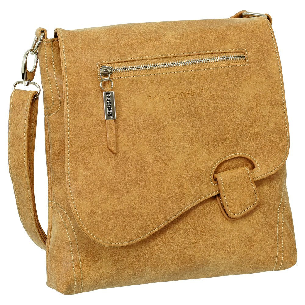 Ledershop24 Geschenkset - Handtasche Schultertasche Umhängetasche Wildleder-Imitat Used Look mit Rie