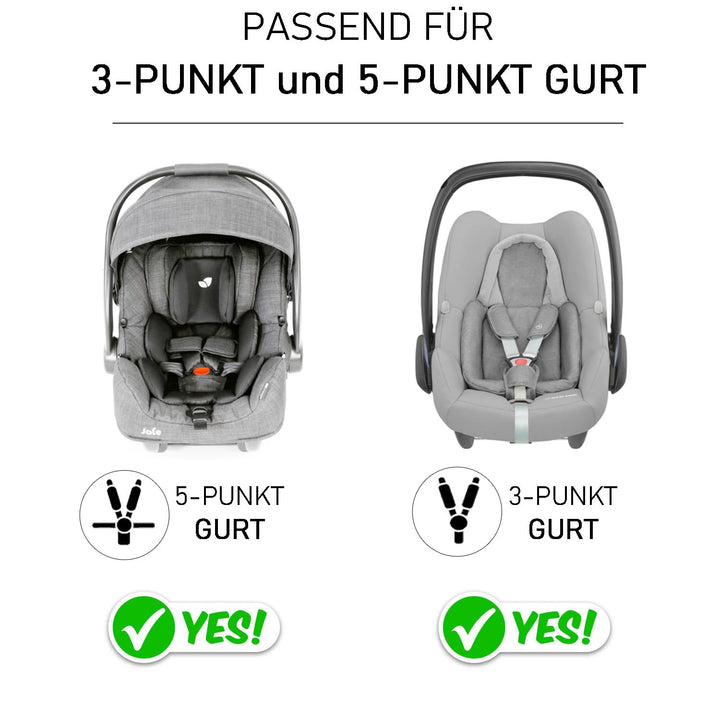 BABEES© Wattierte Einschlagdecke mit Füllung für Babyschale Autositz, Universal,V warm Minky VBaby D