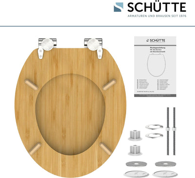 SCHÜTTE WC-Sitz BAMBOO mit Absenkautomatik, massiver Bambus Toilettendeckel, nachhaltiger Klodeckel