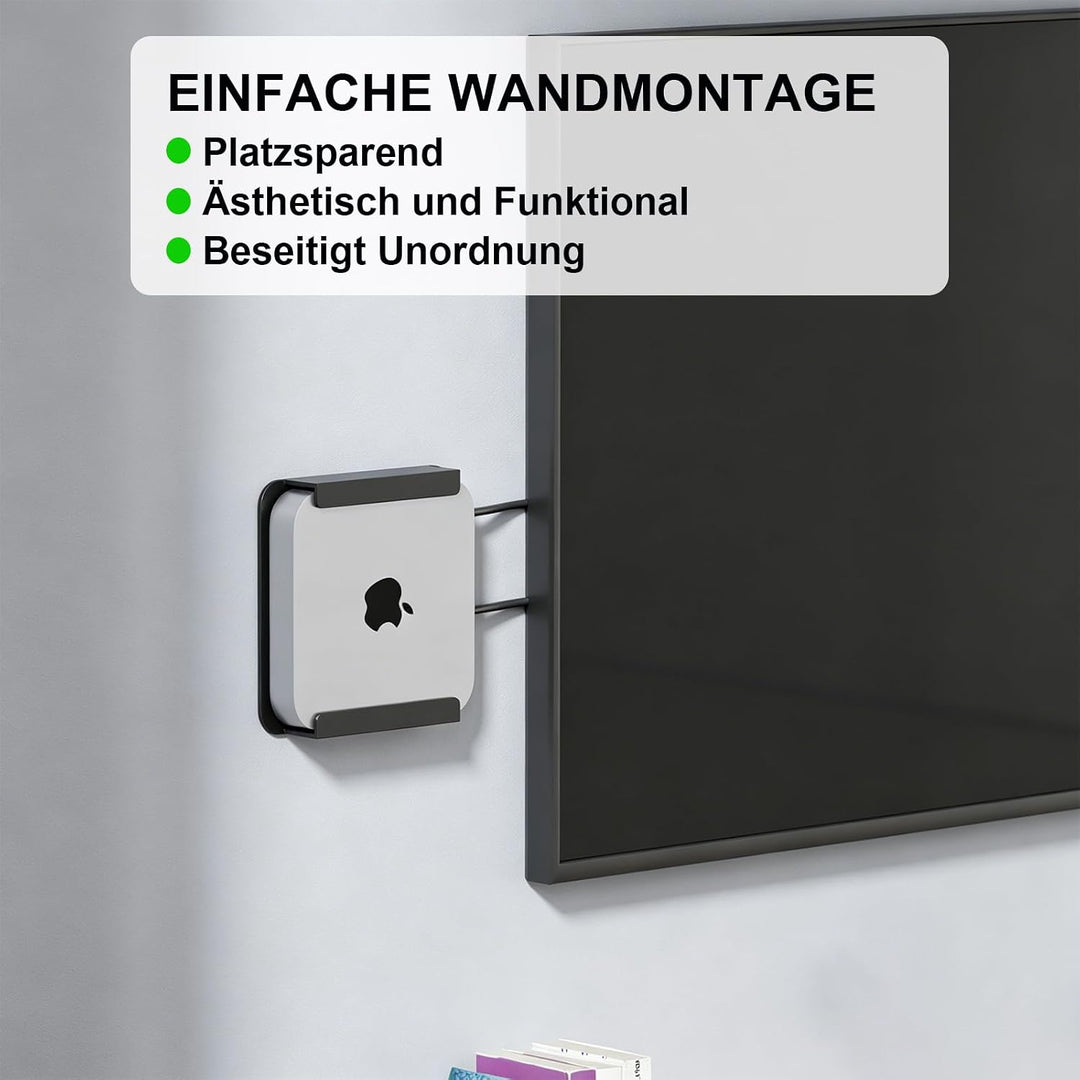 Wandhalterung für Mac mini M4/M4 Pro | Host-Aufbewahrungsbox unter dem Bürotisch, VESA-Wandmontage,