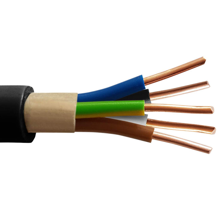 M&G Techno 10m NYY-J 5x1,5 mm² Erdkabel Elektro Strom Kabel Kupfer eindrähtig Made in Germany 10m NY