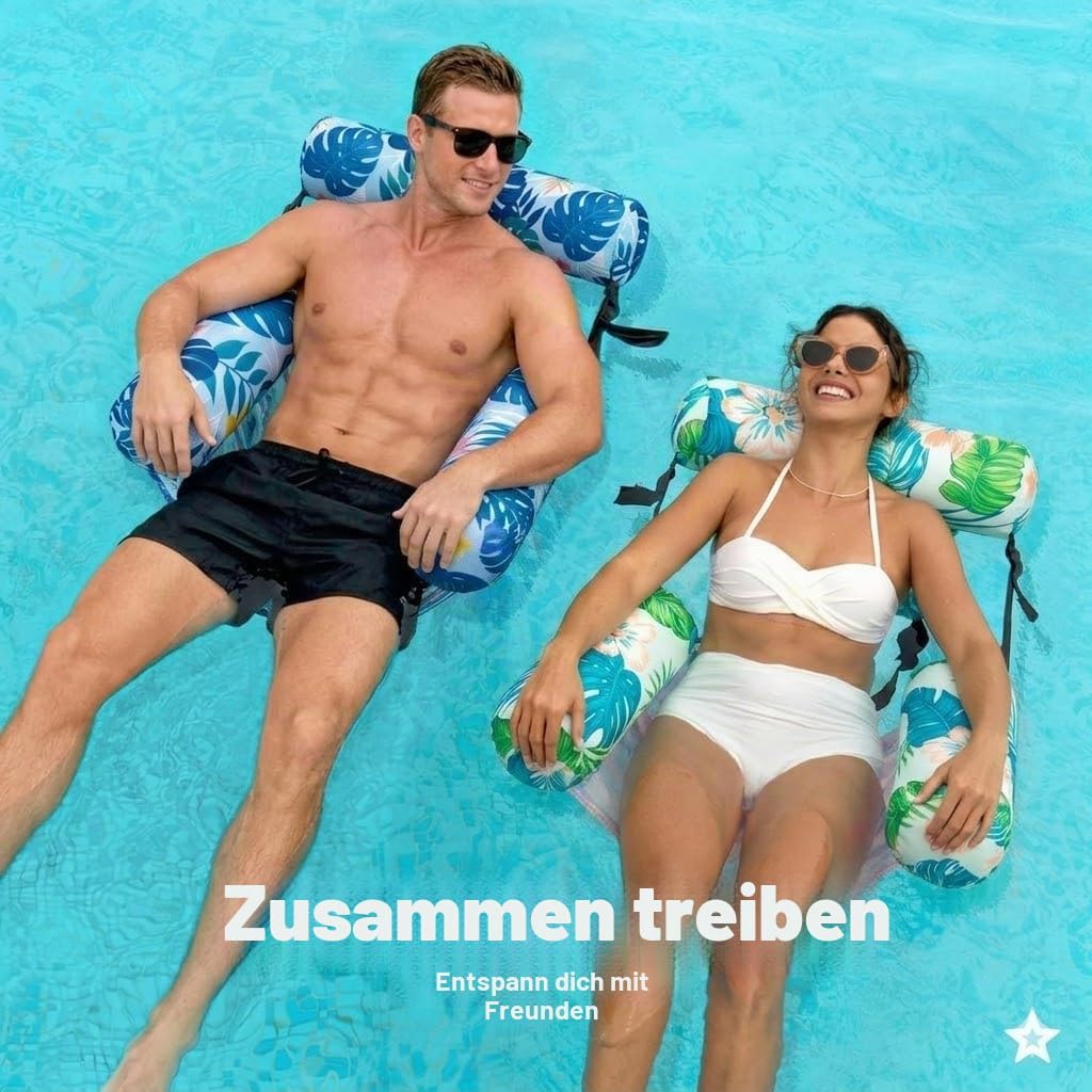 X2 Luftmatratze Pool. Luftmatratze Wasser Aufblasbare. Robuste Schwimmhilfen Für Erwachsene, Ideal F