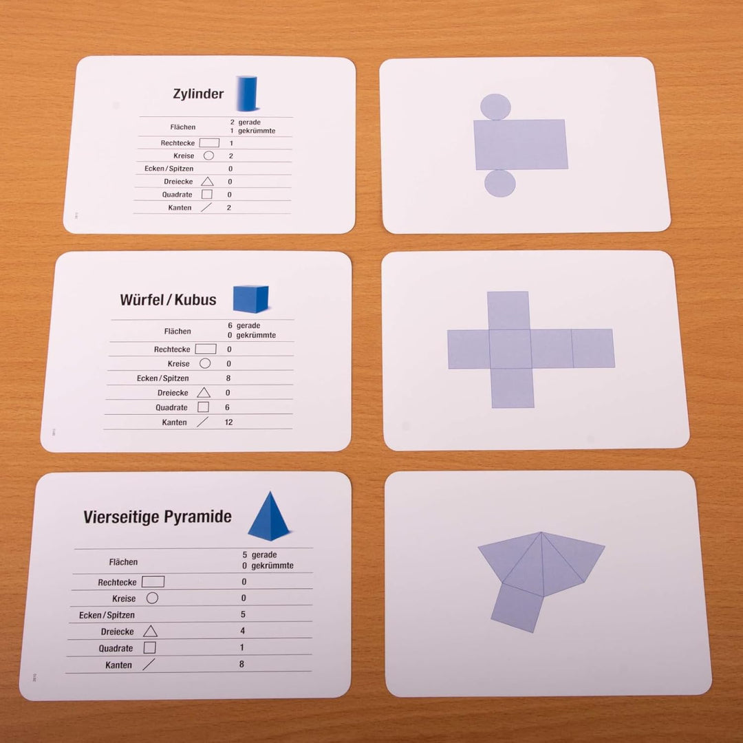 Arbeitskartei zu den Geometrischen Körpern und Formen, Montessori Freiarbeit, 100 Aufgabenkarten in