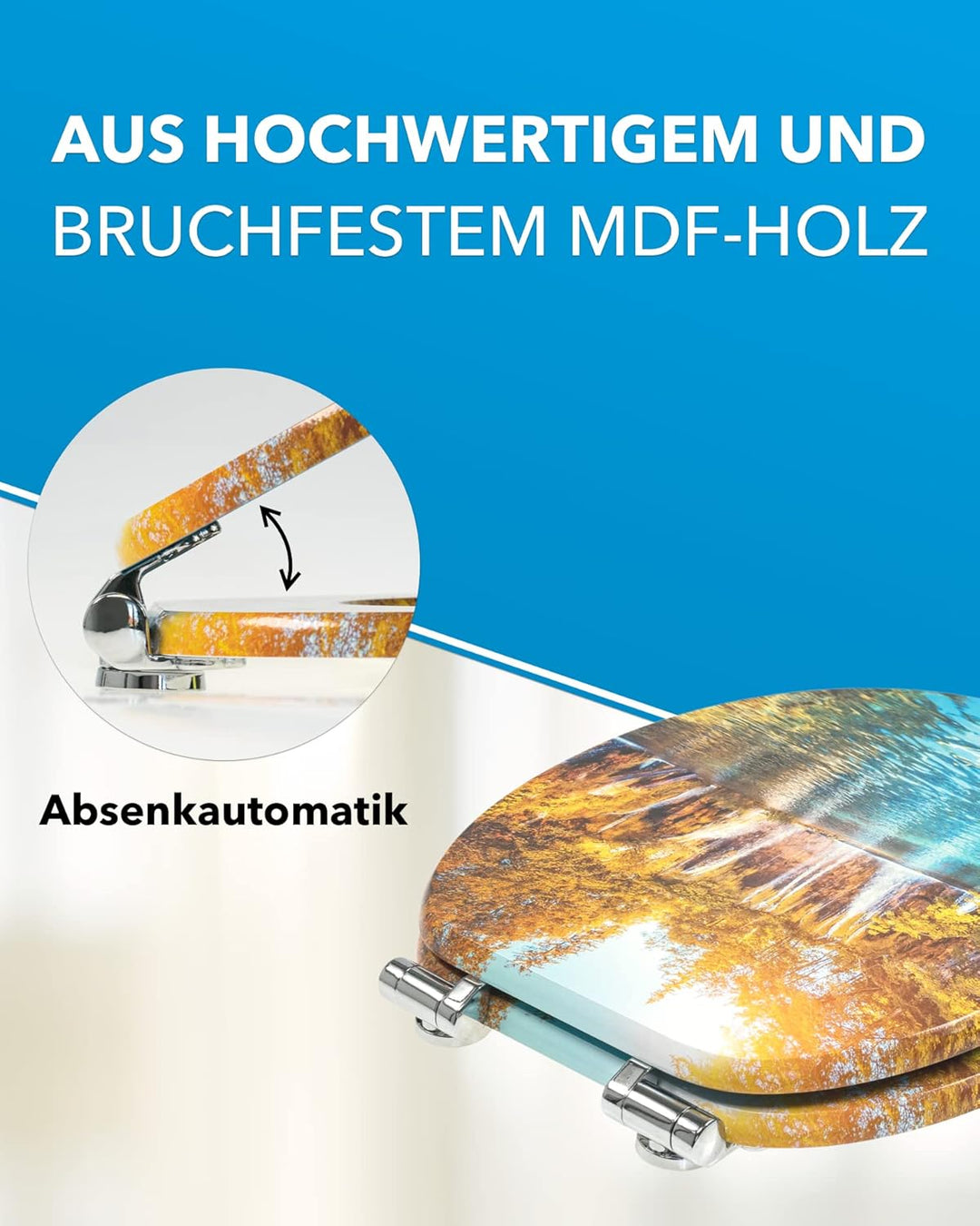 Xonic Design WC-Sitz - Premium Klo-Deckel - Toilettensitz mit Absenkautomatik - hochwertige Klobrill