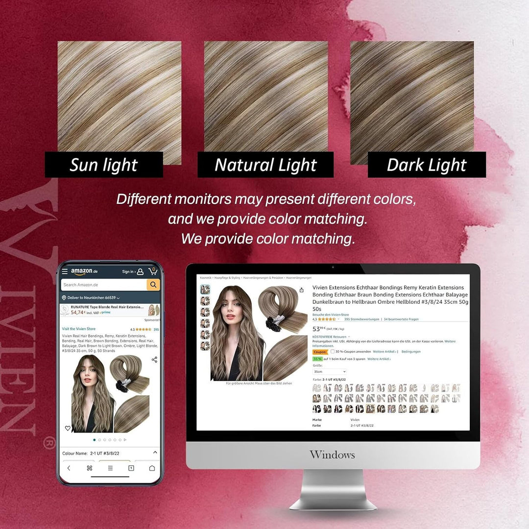 Vivien Bonding Extensions Echthaar Remy Extensions Bonding Echthaar Balayage Bonding Echthaar Extens